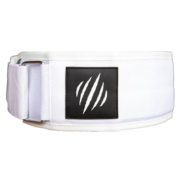 Bear KompleX Apex Premium Leather Velcro Weight Lifting Belt - White