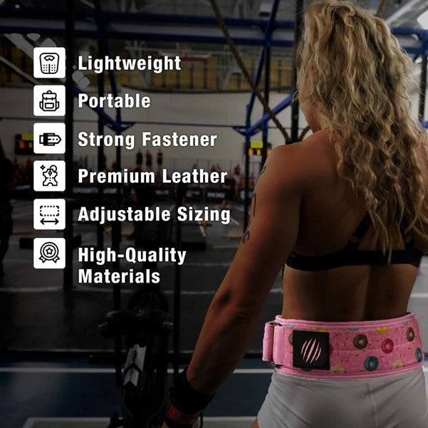 Bear KompleX Apex Premium Leather Velcro Weight Lifting Belt - Donut