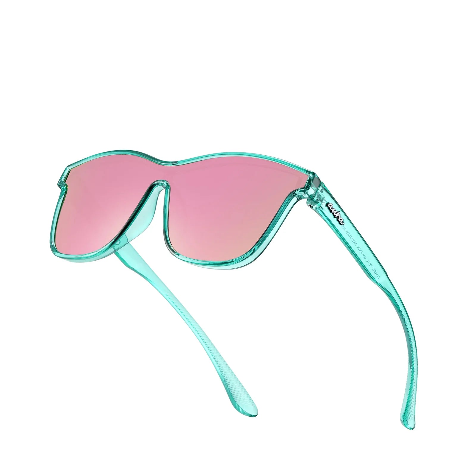 Turbo Teal on Pink Frosted Heels