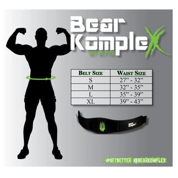 Bear KompleX Apex Premium Leather Velcro Weight Lifting Belt - Black