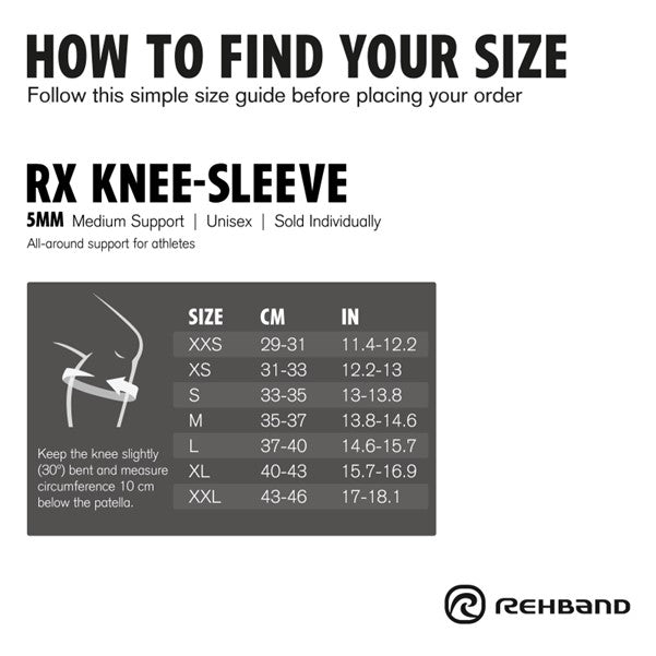 105337 RX Line 5MM Knee Support - Gold/Black